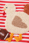 Red stripe thanksgiving turkey french knot boy top