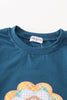 Navy thanksgiving turkey applique boy top