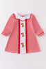 Red valentine puppy embroidery dress