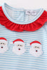 Blue stripe santa claus embroider girl bubble