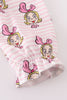 Pink stripe character print girl gown