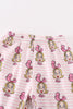 Pink stripe character girl pajamas set