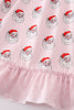 Pink christmas santa claus girl pajama gown