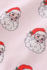 Pink santa print girl pajamas