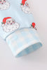 Blue christmas santa claus unisex pajamas set