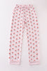 Pink christmas santa claus mom pajamas pants