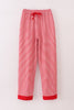 Red stripe christmas santa claus embroidery women pajamas pants