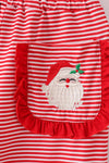 Red stripe christmas santa claus embroidery women pajamas pants