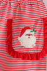 Red stripe christmas santa claus embroidery women pajamas pants