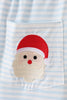 Blue stripe christmas santa claus embroidery men pajamas pants