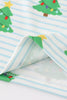 Green christmas tree print ruffle boy pajamas set