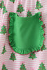 Green christmas tree print ruffle mom pajamas pants