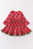 Red christmas tree ruffle dress