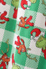 Green grinch print plaid adult pajamas pants