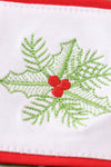 Green christmas holly embroidery boy set