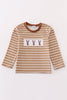 Brown stripe antler embroidery boy top