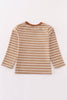 Brown stripe antler embroidery boy top