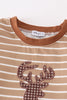 Brown stripe antler embroidery boy set