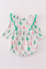 Green christmas tree print ruffle bubble