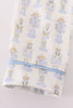 Blue nutcracker print boy pajamas set