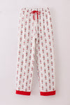 Red nutcracker print men pajamas pants