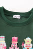 Green nutcracker embroidery mom&me fleece sweatshirt