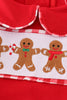 Red christmas gingerbread embroidery boy bubble