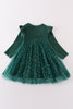 Forest velvet tutu dress