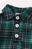 Green plaid boy button down bubble