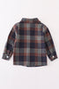 Brown plaid boy button down shirt