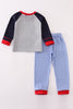 Grey toolbox applique boy set