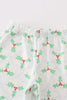 Green christmas holly print boy set