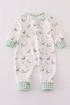 Sage duck print zip boy romper