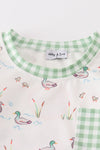 Sage duck print boy pajamas set