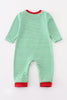 Green stripe christmas deer applique boy romper