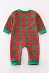 Green merry christmas embroidery boy romper