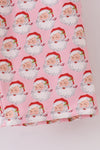 Pink christmas santa claus print women pajamas pants