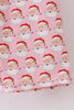 Pink christmas santa claus print women pajamas pants