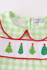 Green christmas tree embroidery boy set