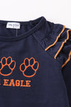 Navy war eagle embroidery girl top