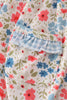 Pink&blue floral print ruffle bubble