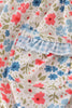 Pink&blue floral print ruffle bubble