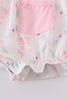 Pink floral ruffle girl bubble