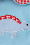 Blue valentine dinosaur applique boy bubble set