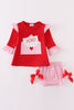 Red valentine XOXO applique girl bloomer set