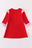 Red valentine XOXO applique girl dress