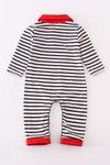 Valentine's day character applique stripe boy romper