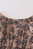 Leopard botanical print women dress