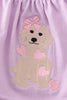 Purple valentine'day puppy embroidery girl bloomer set