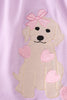 Purple Valentine puppy embroidery dress